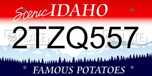 2TZQ557 Idaho License Plate