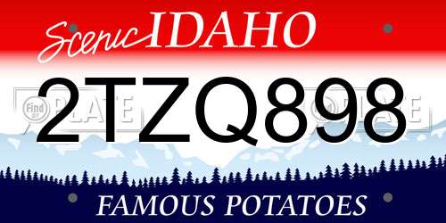 2TZQ898 Idaho License Plate