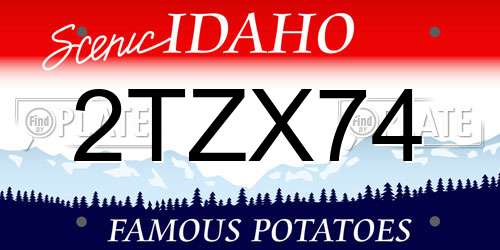 2TZX74 Idaho License Plate