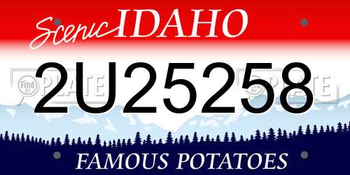 2U25258 Idaho License Plate