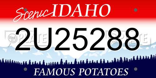 2U25288 Idaho License Plate