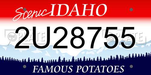 2U28755 Idaho License Plate