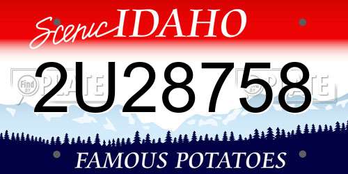 2U28758 Idaho License Plate