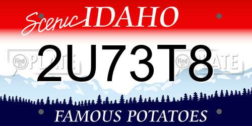 2U73T8 Idaho License Plate