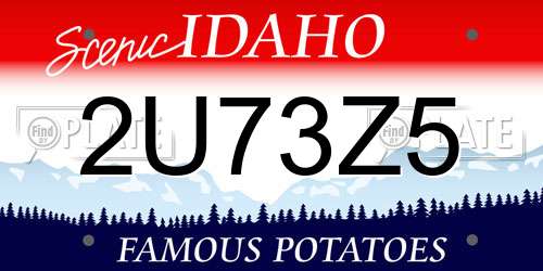 2U73Z5 Idaho License Plate
