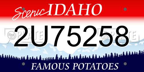 2U75258 Idaho License Plate