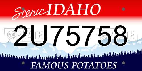 2U75758 Idaho License Plate
