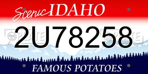 2U78258 Idaho License Plate