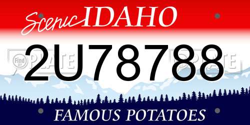2U78788 Idaho License Plate