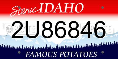 2U86846 Idaho License Plate