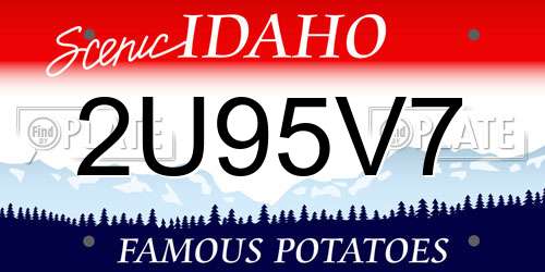 2U95V7 Idaho License Plate