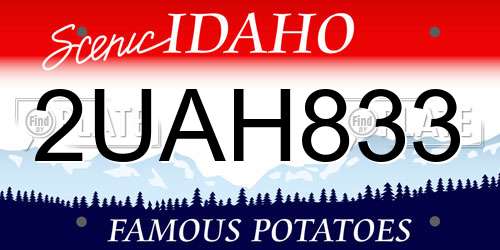 2UAH833 Idaho License Plate