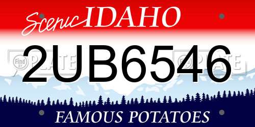 2UB6546 Idaho License Plate