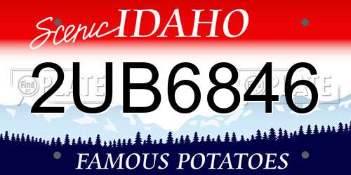 2UB6846 Idaho License Plate