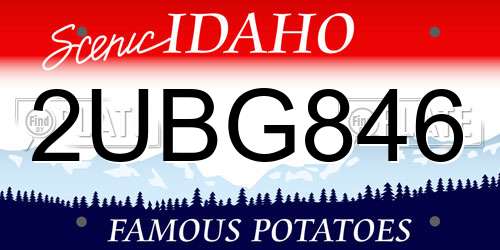 2UBG846 Idaho License Plate
