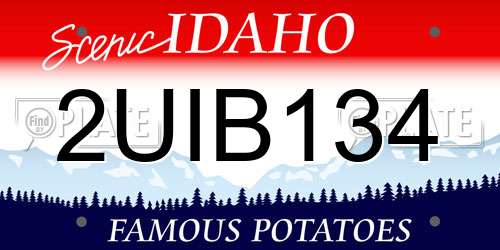2UIB134 Idaho License Plate