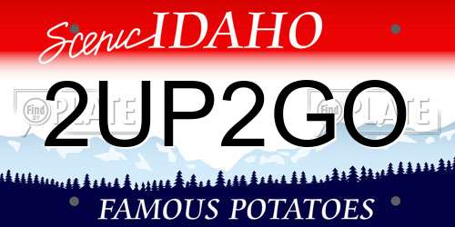 2UP2GO Idaho License Plate
