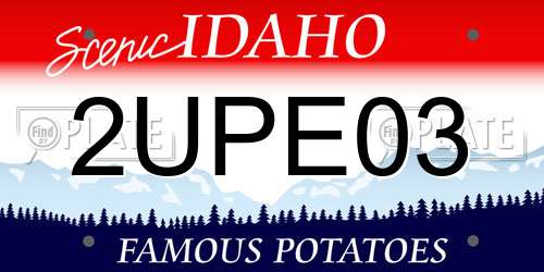 2UPE03 Idaho License Plate
