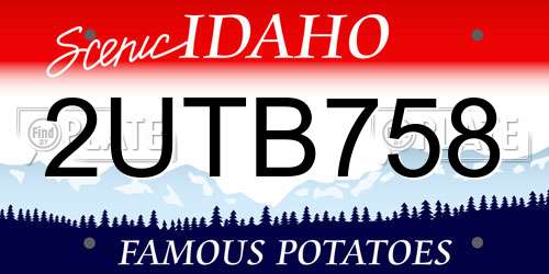 2UTB758 Idaho License Plate