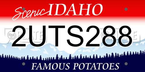 2UTS288 Idaho License Plate