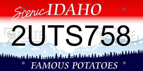2UTS758 Idaho License Plate