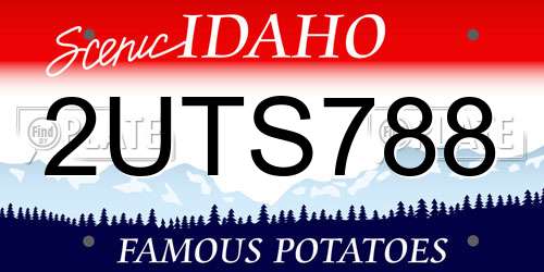 2UTS788 Idaho License Plate