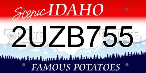 2UZB755 Idaho License Plate