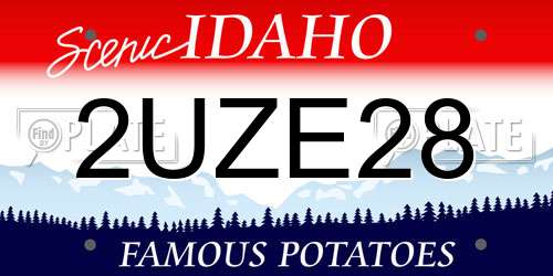 2UZE28 Idaho License Plate