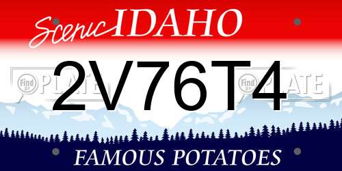 2V76T4 Idaho License Plate