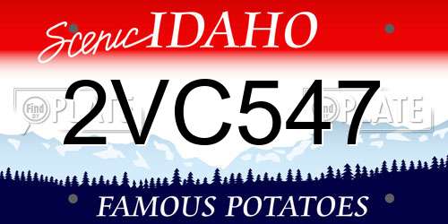 2VC547 Idaho License Plate
