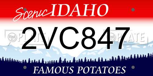 2VC847 Idaho License Plate