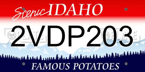 2VDP203 Idaho License Plate