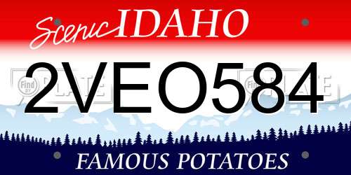 2VEO584 Idaho License Plate