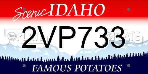 2VP733 Idaho License Plate