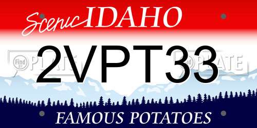 2VPT33 Idaho License Plate