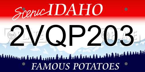 2VQP203 Idaho License Plate