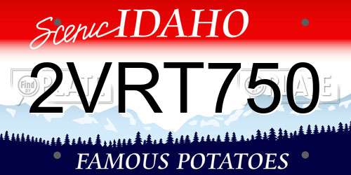 2VRT750 Idaho License Plate