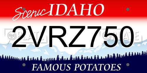 2VRZ750 Idaho License Plate
