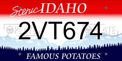 2VT674 Idaho License Plate