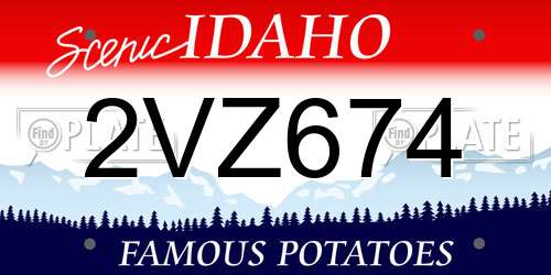 2VZ674 Idaho License Plate