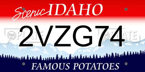 2VZG74 Idaho License Plate