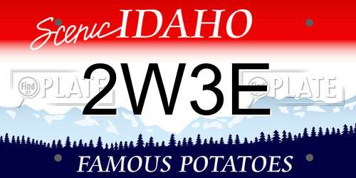 2W3E Idaho License Plate