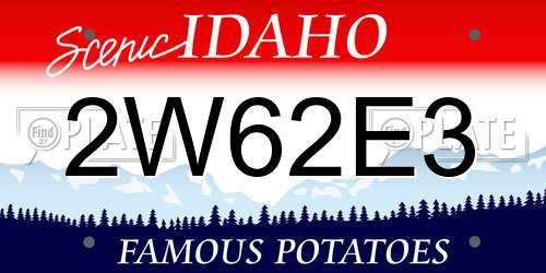 2W62E3 Idaho License Plate