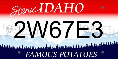 2W67E3 Idaho License Plate