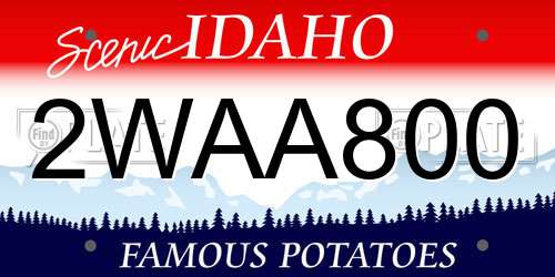 2WAA800 Idaho License Plate