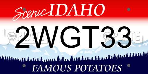 2WGT33 Idaho License Plate