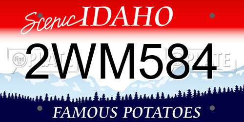 2WM584 Idaho License Plate