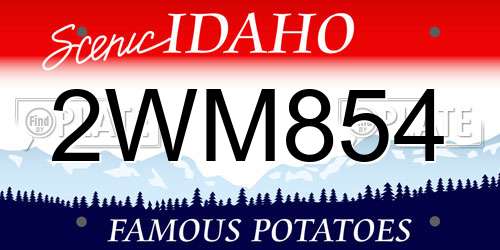 2WM854 Idaho License Plate