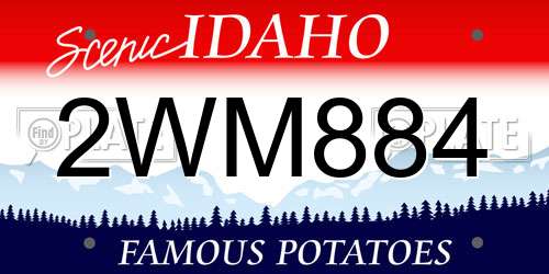 2WM884 Idaho License Plate