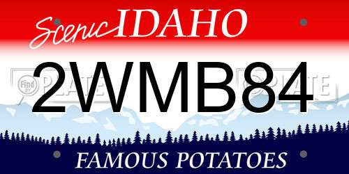 2WMB84 Idaho License Plate